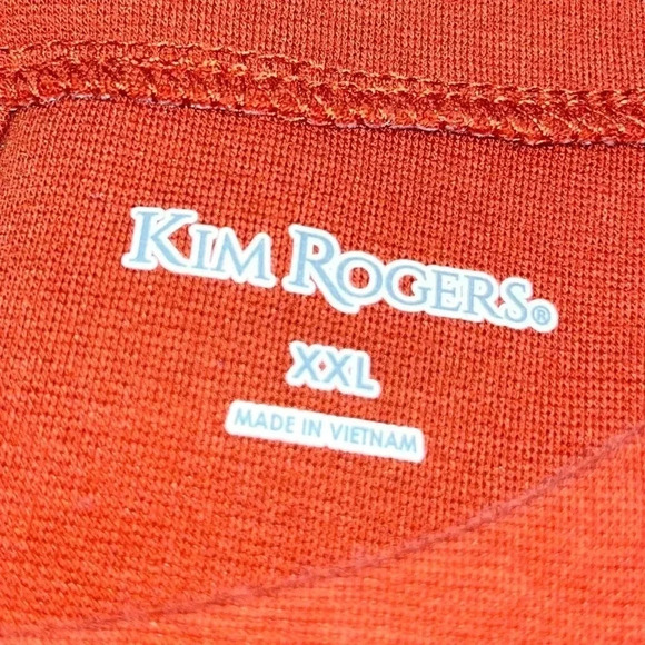 Kim Rogers shirt orange, plus sized,flared 3/4 sleeve, exposed zip back closure - Picture 6 of 9